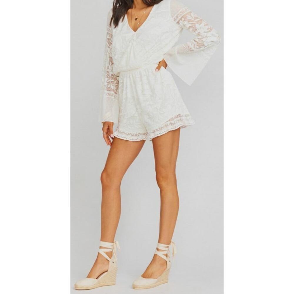 Show me Your Mumu White Lace Romper sz small